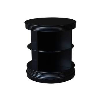 Library Round End Table Black - International Concepts