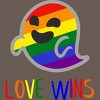 Adult Design By Humans Happy Ghost Love Wins Pride By Racerback Tank Top - 2 of 2