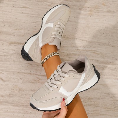 Женские кроссовки BERNESS Women's Beyonce Faux Suede Panels Retro Lace-Up Sneakers Burgundy 9 — фото 3