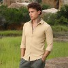 Campus Sutra Men Men's Tan Brown Micro Cubic-Textured Shirt - 3 of 4