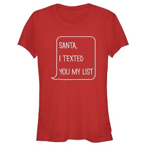 Juniors Womens Lost Gods Santa I Texted You My List T-Shirt - 1 of 4