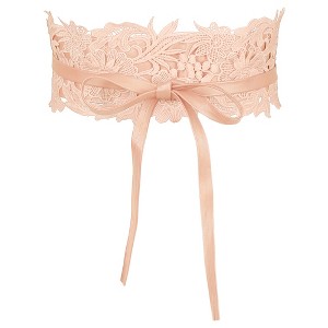 Allegra K Women's Lace Wide Waist Belt Wrap Around Obi Croset Belts Bowknot 1 Pc - 1 of 4
