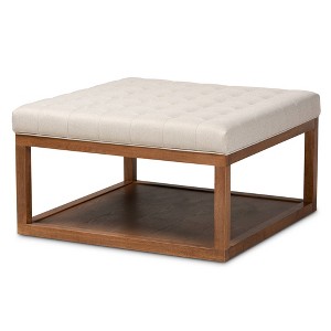 Alvere Cocktail Ottoman Walnut - Baxton Studio - 1 of 4