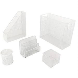 Blu Monaco 5 Piece Desk Set with  Hanging File Holder - 1 of 4