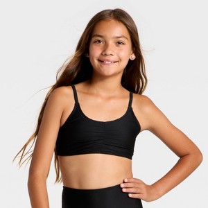 Girls' Trilette Shirred Swimsuit Top - art class™ - 1 of 3