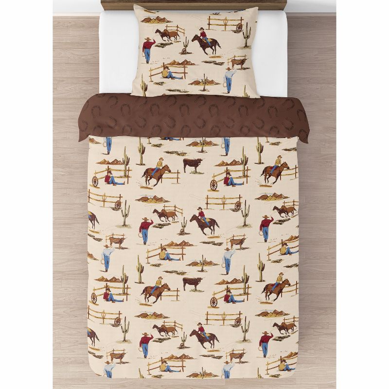 Sweet Jojo Designs Boy Twin Comforter Bedding Set Wild West Cowboy Multicolor 4pc, 3 of 7