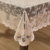 HLC.ME Harper Floral Patterned Scalloped, Wrinkle Resistant, Lace Fabric Table Cloth for Round and Rectangle Tables - 4 of 4