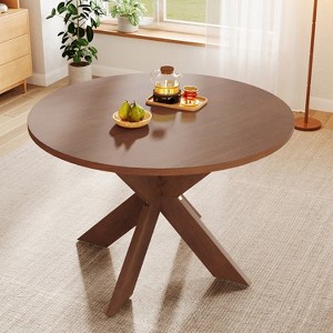 Round Dining Table Modern Farmhouse Kitchen Table - 1 of 4