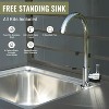 DOMETOUR Outdoor Kitchen Island with Storage, Stainless Steel Sink, Faucet & Drainboard, Freestanding Shelves, Protective Cover - 4 of 4