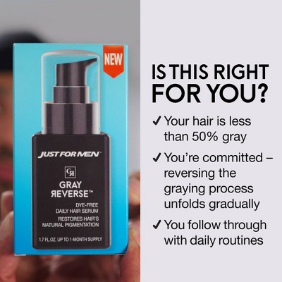 Just For Men Gray Reverse Daily Hair Serum - 1.7oz