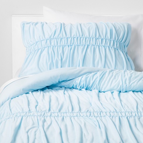 Ruched Jersey Comforter Set Light Blue Pillowfort Target