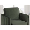 Velvet Upholstered Accent Chair with Vertical Channel Tufting, Plush Cushion and Metal Legs - 4 of 4