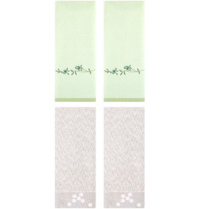 REGALWOVEN 4 Pcs 100% Cotton Floral Embroidered Soft Absorbent Decorative Hand Towel - 1 of 4