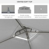 DOMETOUR 9.6' x 11.6' Patio Gazebo with 2-Tier Roof & Netting, Steel Frame for Garden, Lawn, Backyard, Deck, Gray - 4 of 4