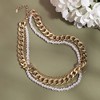 SOHI Women's Pearl White Casual Multi-Layer Necklace - 3 of 4