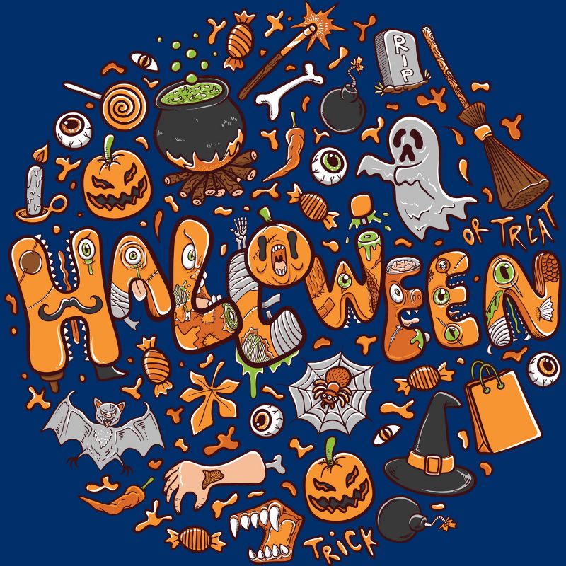 Men's Design By Humans happy halloween greeting holiday illustration By ghinan Tank Top, 2 of 3