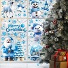 9 Sheets Christmas Window Clings, Blue Themed Double-Sided Static Stickers with Santa Reindeer Snowman Snowflake for Holiday Home Party Decor - 2 of 4