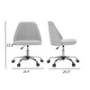 FONTOI Task and Office Chairs, Office Chair with Cross-Leg and Adjustable Height, Armless Swivel for Home Office, Gray, 20.4"*22.8"*29.3" - 3 of 4
