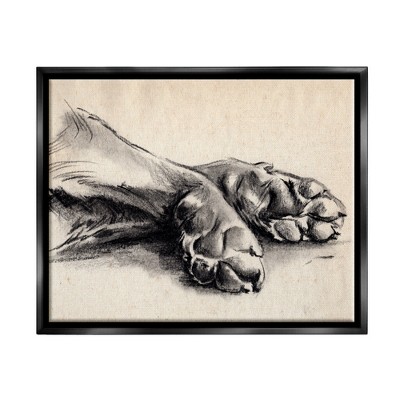 Stupell Industries Dog Paw Charcoal Design Minimal Tan Black