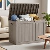Gulches 45GAL 170L Outdoor Storage Deck Box Light Coffee Weatherproof Woodgrain Resin for Patio Garden Backyard - 2 of 4