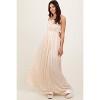 PinkBlush Beige Lace Bodice Cutout Tie Back Maternity Maxi Dress - 4 of 4
