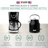 Haden Heritage Coffee Machine, 12 Cup Drip Coffee Maker Bundled with Heritage 1.7 Liter Stainless Steel Electric Kettle, Black & Chrome - 2 of 4