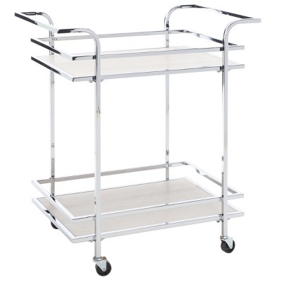 Lameris Chrome and Grey Two-Tier Liquor Cart with Handles