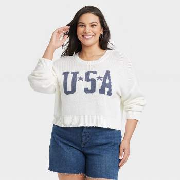 Women's Flag Graphic Sweater - Off-White