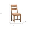 HomeRoots Set of Two Brown Fabric And Wood Ladder Back Dining Side Chairs - 3 of 4