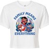 Women's - Lilo and Stitch - Family Means Everything Cropped Graphic T-Shirt - 2 of 4