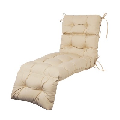 ARTPLAN Outdoor Chasie Lounge Tufted Thick Cushion with Ties,Replacement Wicker Chair Cushion for Paito Fruniture,72x22x4inches