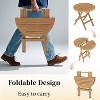 MaseiKar Round Teak Patio Folding Side Table, Weatherproof Lightweight Picnic Table for Beach RV Balcony - 4 of 4