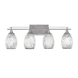 Toltec Lighting Uptowne 4 - Light Vanity in  Aged Silver with 5" Black Fusion Shade - 1 of 1