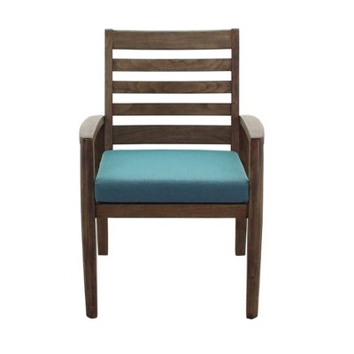 Avalon FSC Teak Arm Dinning Chairs - Gray - Courtyard Casual