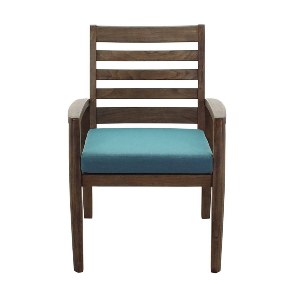 Avalon FSC Teak Arm Dinning Chairs Gray Courtyard Casual
