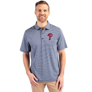 Philadelphia Phillies Cutter & Buck Forge Eco Heather Stripe Stretch Recycled Mens Big & Tall Polo - 1 of 1