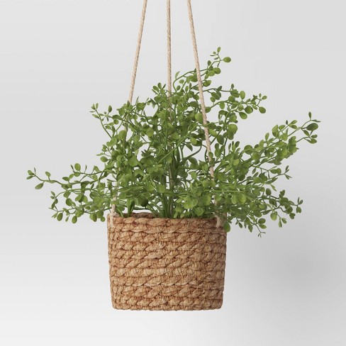Faux Baby's-breath In Woven Pot Wall Sculpture Green - Threshold™ : Target