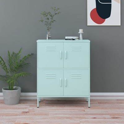 vidaXL Drawer Cabinet Olive Green 31.5"x13.8"x40" Steel