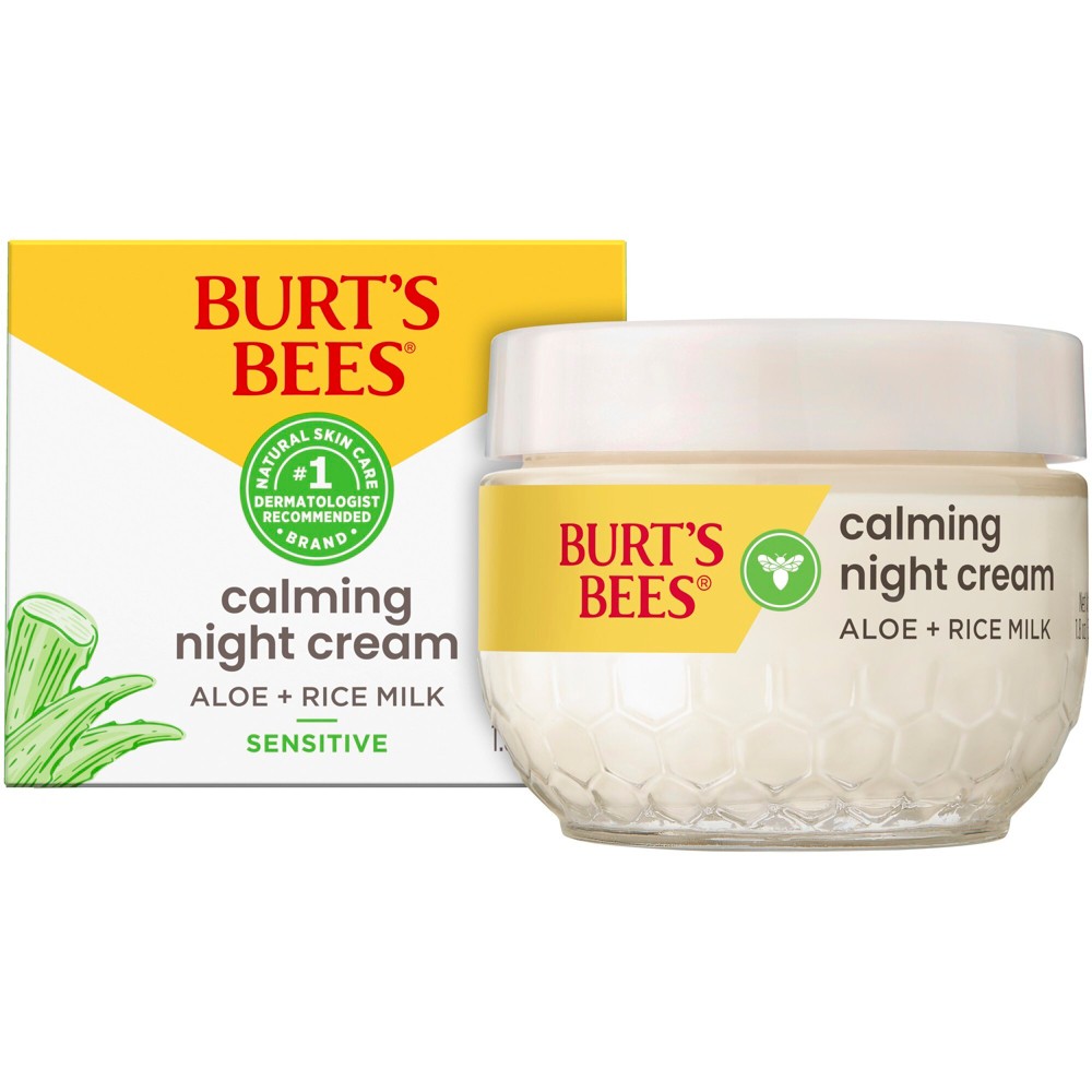 Photos - Cream / Lotion Burts Bees Burt's Bees Night Cream for Sensitive Skin - 1.8oz 