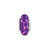 Black Bow Jewelry Sterling Silver Purple Giraffe Glitter Overlay Glass Bead Charm, 13mm - 2 of 4