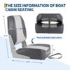 Garvee 2 Pack Boat Seats Low Back, Folding Fishing Boat Chair with Thickened Sponge Padding and Hinge for Sightseeing Boat, Speedboat, Canoe - 2 of 4