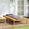 vidaXL Sun Lounger Dark Grey Solid Acacia wood Standard - 3 of 4