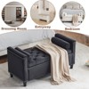 Okak 44.5" Velvet ButtonTufted Storage Ottoman Bench Ottoman Foot Rest with Hidden Storage and Rolled Armrests Bed Bench for Bedroom,Entryway, Black - 4 of 4