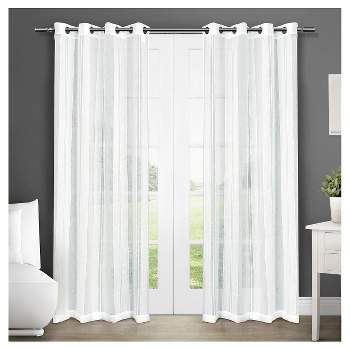 Set of 2 (108"x50") Apollo Sheer Window Curtain Panels White - Exclusive Home