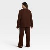 Women's Cozy Ribbed Notch Collar Long Sleeve Shirt and Pants Pajama Set - Auden™ - 2 of 3