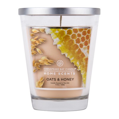11.5oz Glass Jar Candle Oats & Honey - Home Scents by Chesapeake Bay Candle
