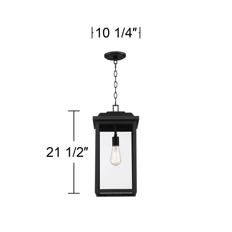 John Timberland Eastcrest Modern Outdoor Hanging Light Textured Black 21 1/2" Clear Glass for Post Exterior Barn Deck House Porch Yard Patio Outside, 4 of 9
