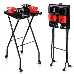 Byootique Folding Salon Tray on Wheels w/ 4 Magnetic Bowls Drawer Hair Stylist - 1 of 4