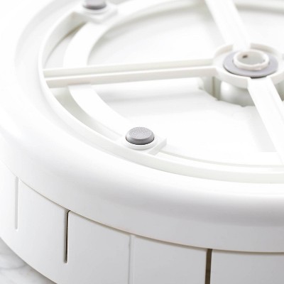 White Plastic Revolving Under Sink Turntable Organizer