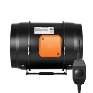 VEVOR Inline Duct Fan, 8-Inch 750 CFM with Variable Speed Controller, Quiet AC-motor Ventilation Exhaust Fan for Cooling Booster, Grow Tents, Black - 1 of 4